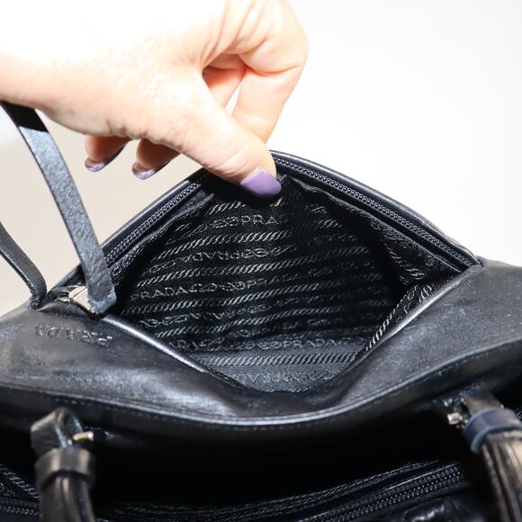 Prada Black Leather Top Handle Tote – Vintage - Picture 12 of 12